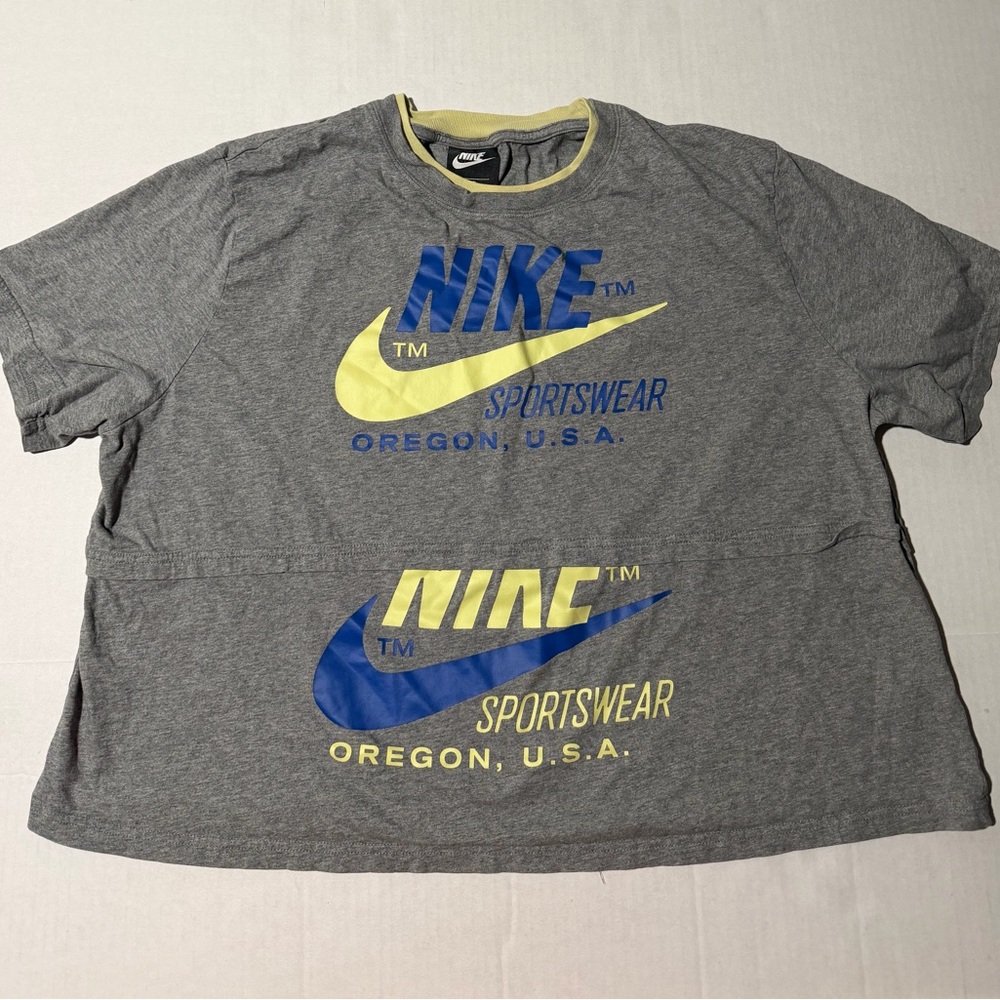 90s Nike Sportwear 'oregon' grey crop top tee, women's 1x xl t-shirt